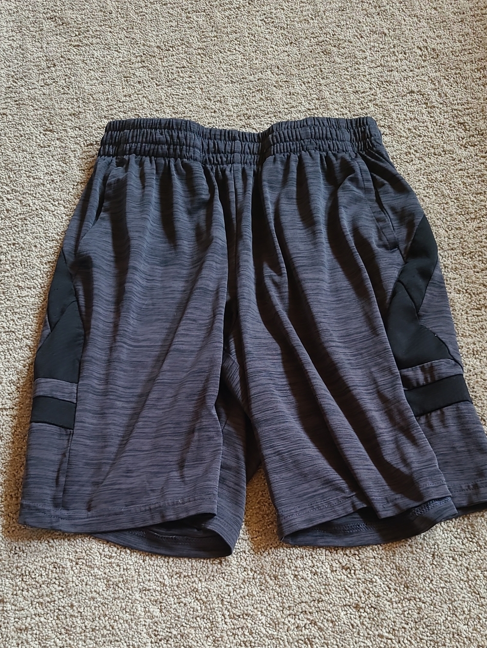 tek gear Boy's Gray Heather Athletic Shorts with Black Panels